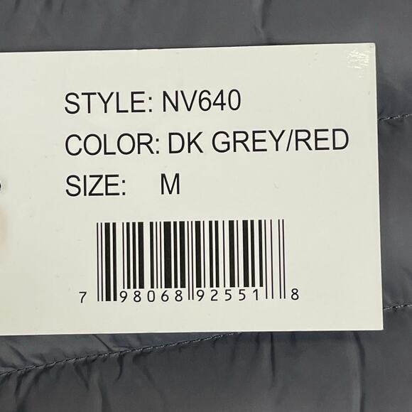 Rodeo Clothing Co Vest Mens M Dark Gray Puffer Quilted Full Zip Mock Neck Jacket - Picture 7 of 11